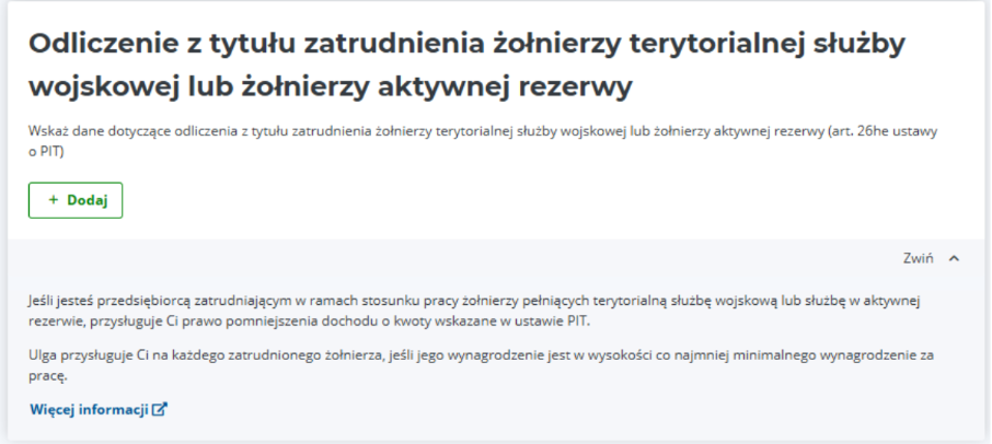 Odliczenie z tytułu zatrudnienia