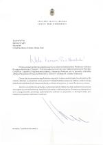 Dyplom z podziękowaniami dla Naczelnika Urzędu Skarbowego Kraków-Nowa Huta od Prezydenta Miasta Krakowa