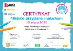 Certyfikat Miejsce Przyjazne Maluchom dla Urzędu Skarbowego w Wieliczce