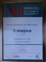 Dyplom II miejsce w kategorii najbardziej efektywny duży urząd skarbowy